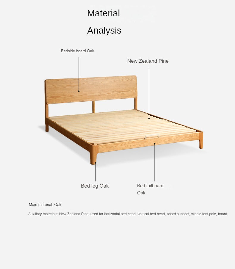 Oak Solid Wood Bed