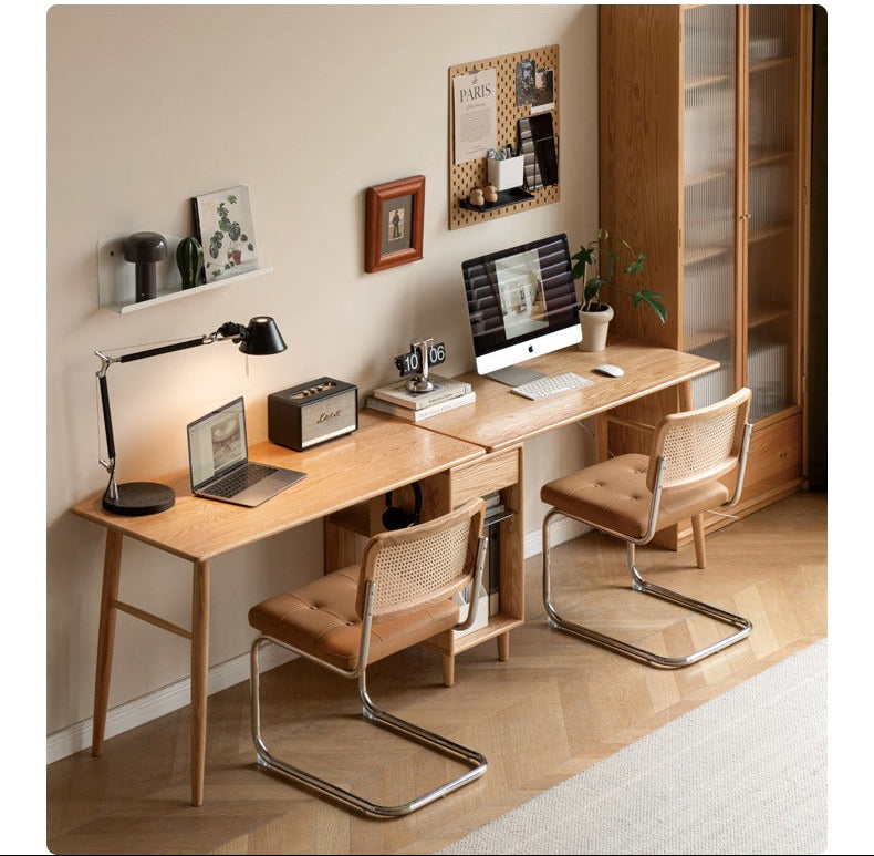 Oak, Solid Rubberwood Double Office Desk