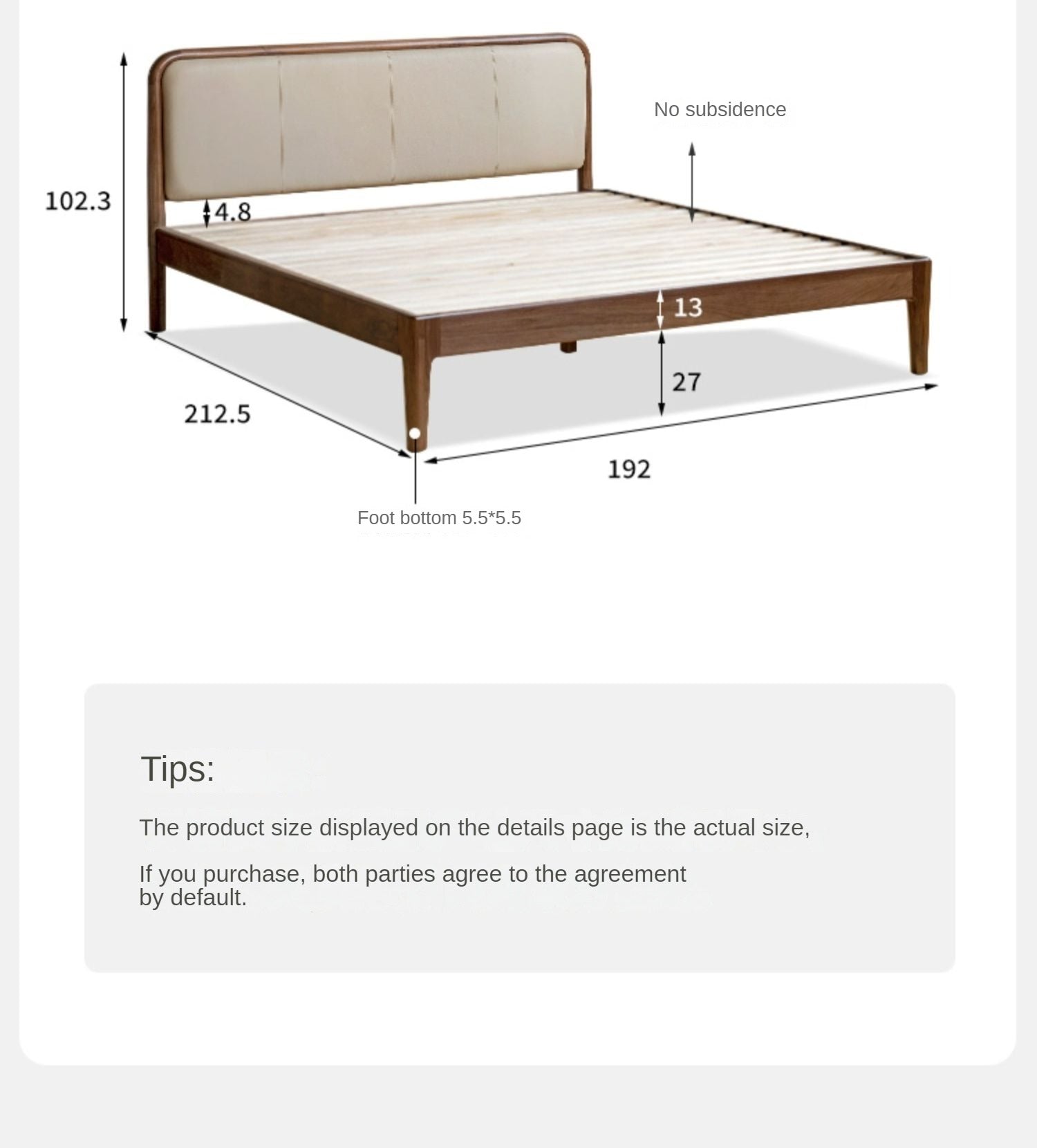 Black Walnut,Cherry Wood Cowhide Leather,Technical Cloth Bed