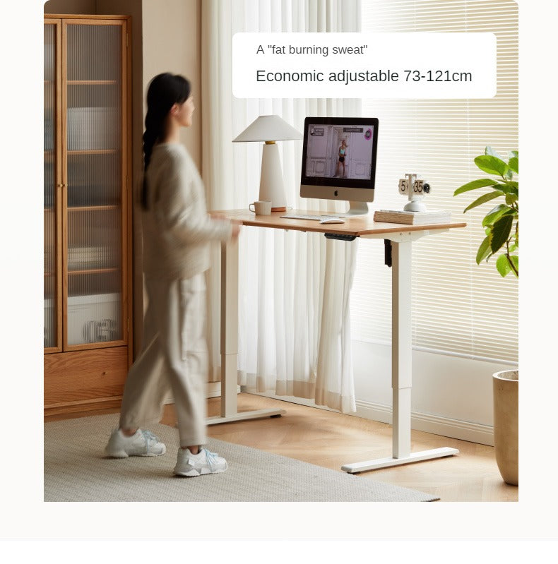 Oak, Black Walnut Solid Wood Electric Lift Standing Desk Adjustable Table