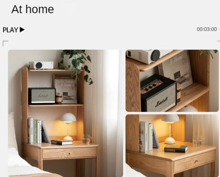 Oak Solid Wood Desk Bookshelf