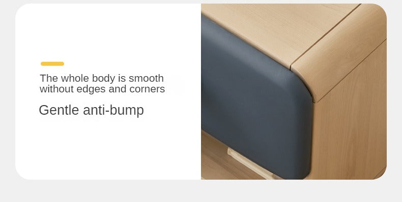 Rubberwood Solid Wood Children's Modern Nightstand