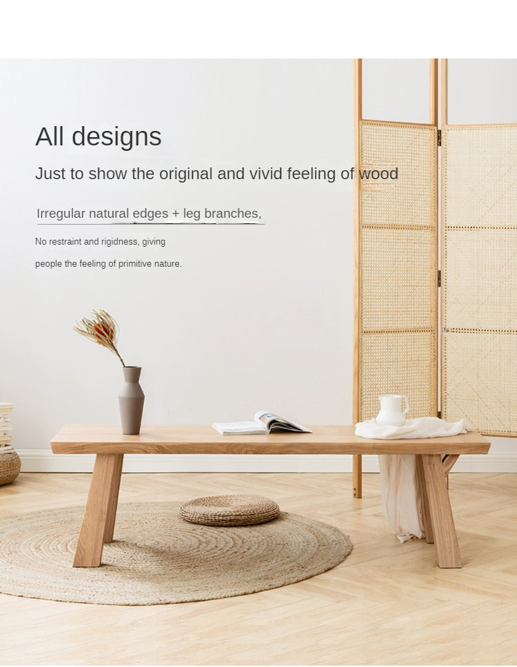 Ash Solid Wood Wabi Sabi Style Bench