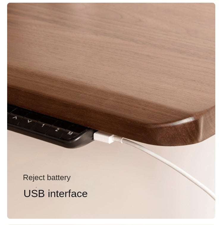 Ash, Sandalwood, Black Walnut Solid Wood Electric Elevating Office Desk