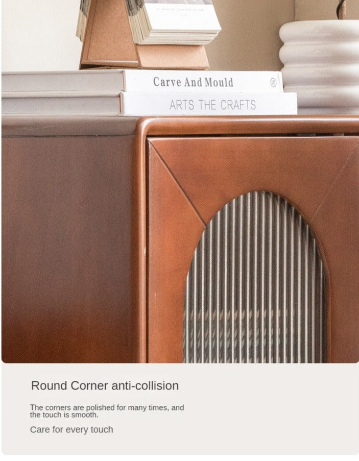 Black Walnut, Poplar Solid Wood Side Cabinet.