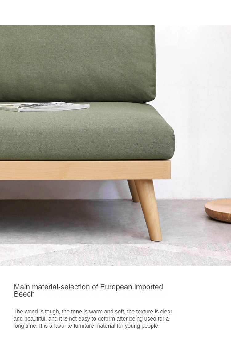 Beech Solid Wood Soft-covered Sofa.