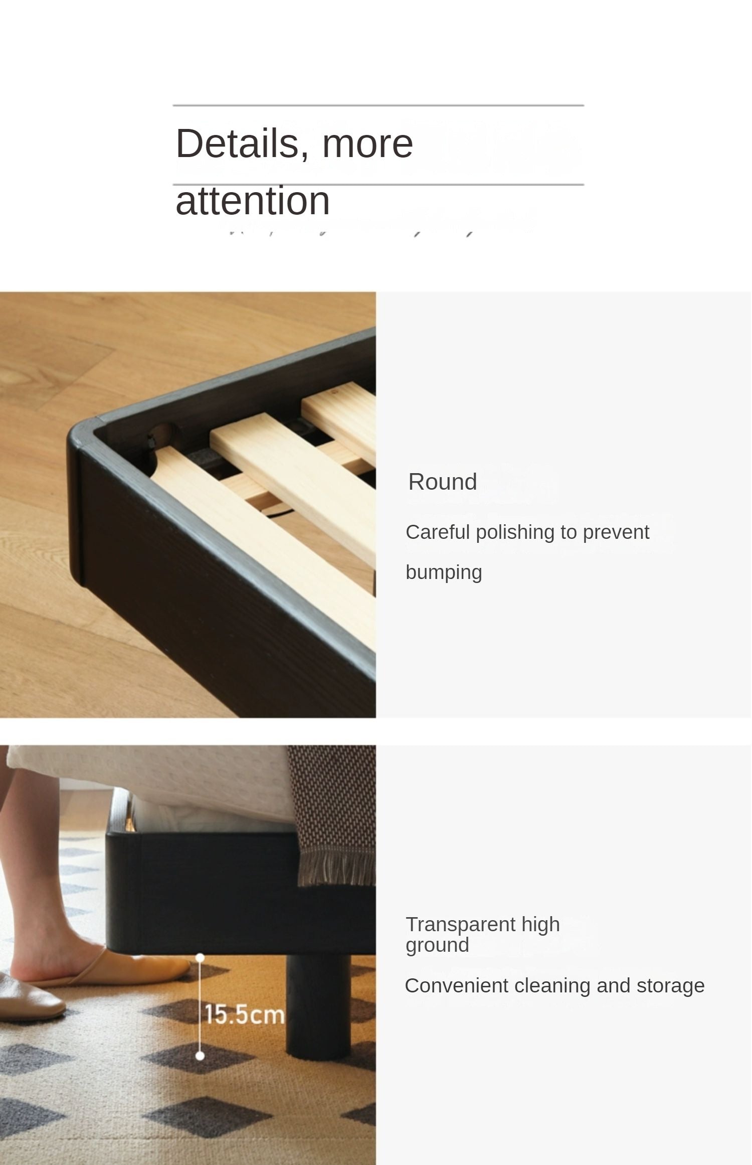 Black High-end Leather Suspension Bed