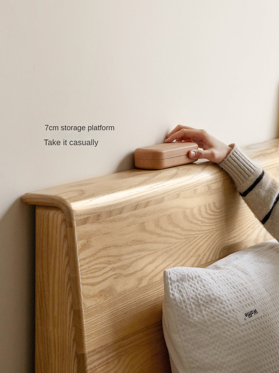Ash Solid Wood With Socket Bed