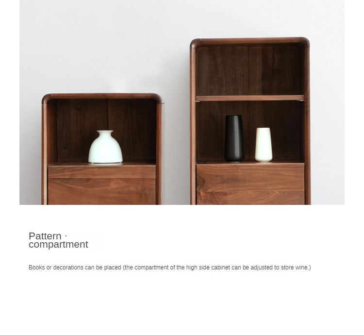 Black Walnut Solid Wood Side Cabinet
