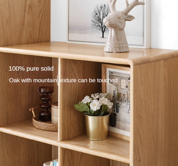 Oak Solid Wood Bookcase Bookshelf