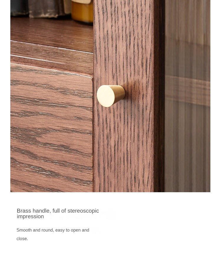 Solid Rubberwood, Oak Solid Wood Nordic Side Cabinet