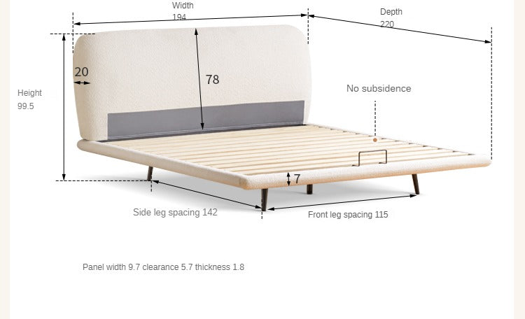 Fabric Soft Luminous White Suspension Imitation Lamb Fleece Bed