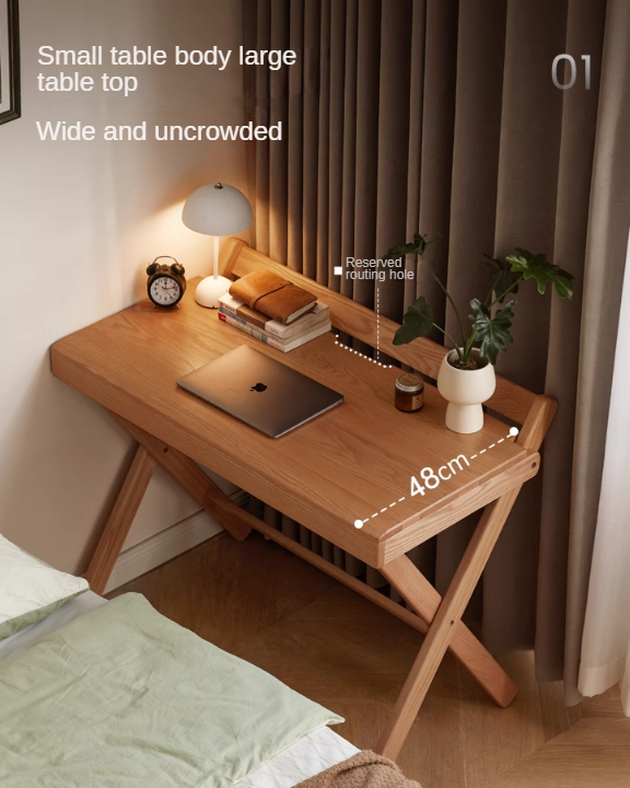 Oak solid wood modern folding table.