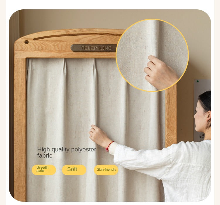 Oak Solid Wood, Solid Rubberwood Kids's Simple Wardrobe