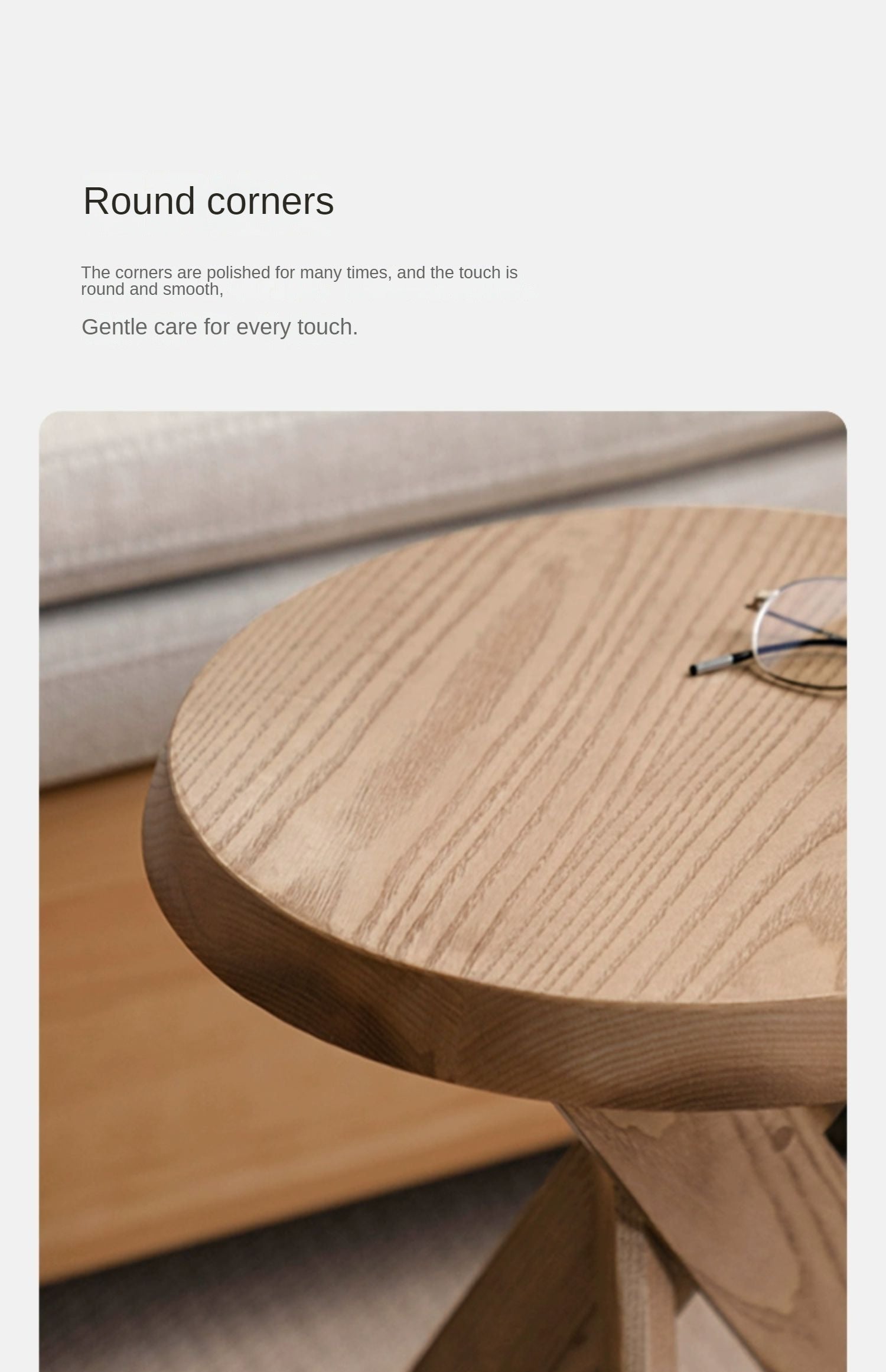 Ash, Poplar Solid Wood White Wax Wood Side Table