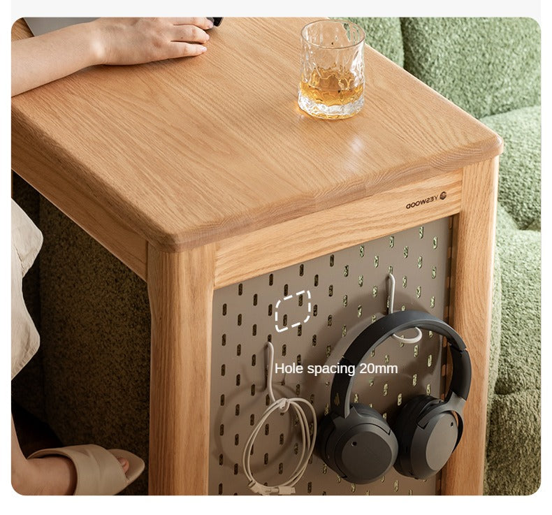 Oak Solid Wood Bar Cabinet Partition Cabinet High Foot Table