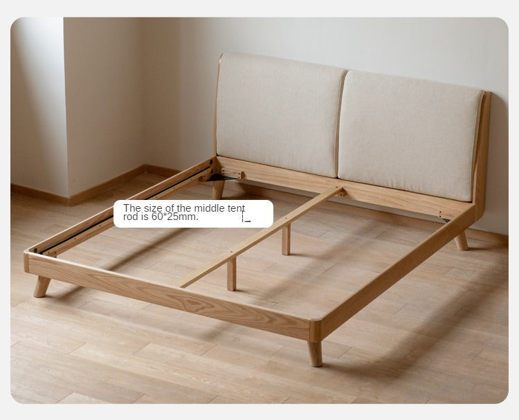 Rubberwood, Oak solid wood Soft Bed