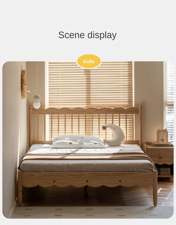 Oak solid wood children's bed<