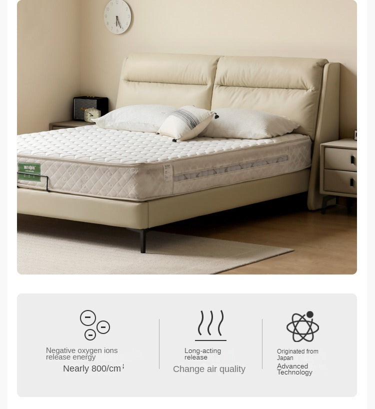 Cream Style Leather First Layer Cowhide Bed