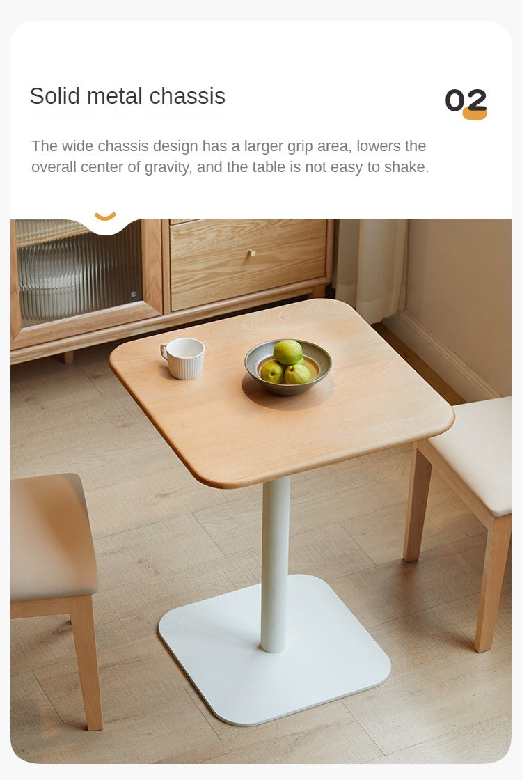 Beech Solid Wood Square Modern Coffee Table.