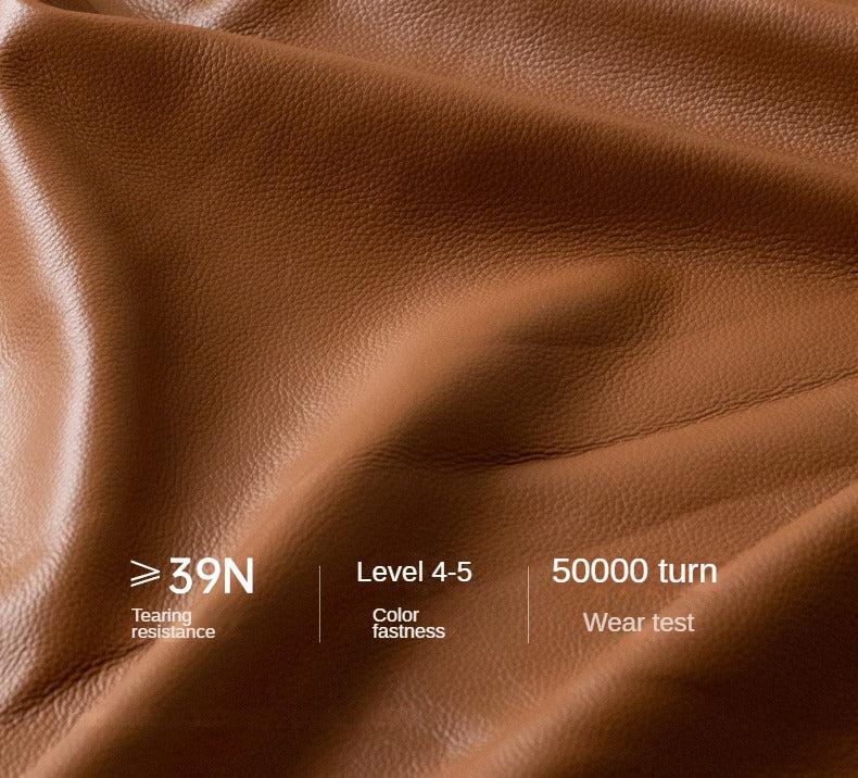 Leather Italian Minimalist Top Layer Cowhide Sofa.