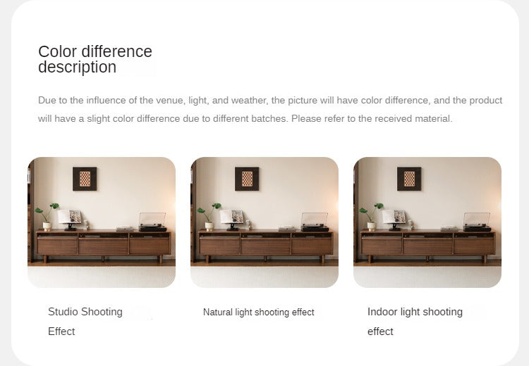 Black Walnut Solid Wood Modern TV Cabinet Locker Integrated.