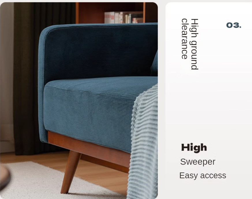 Fabric Modern Straight Retro Three Seater Sofa.