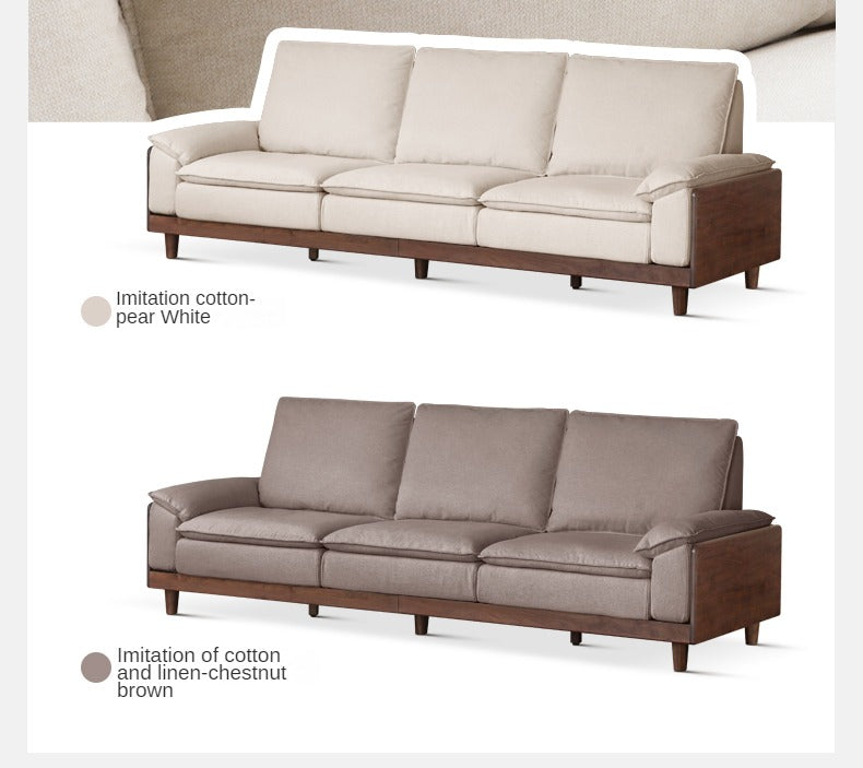 Black Walnut, Ash, Oak Solid Wood High Back Sofa.