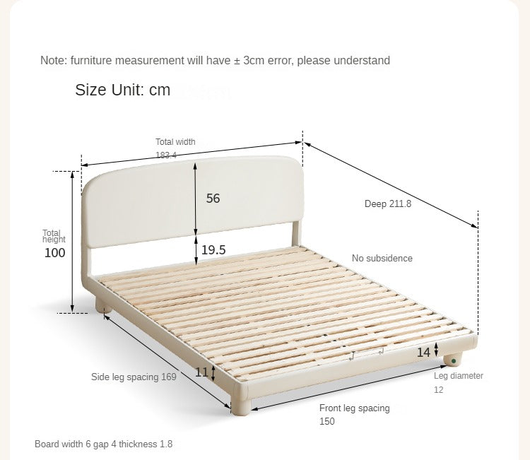 Poplar Solid Wood French Cream Style Bed