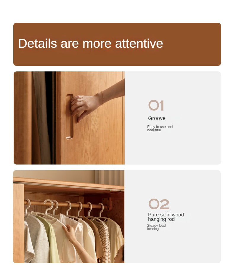 Cherry Wood Sliding Door Wardrobe.