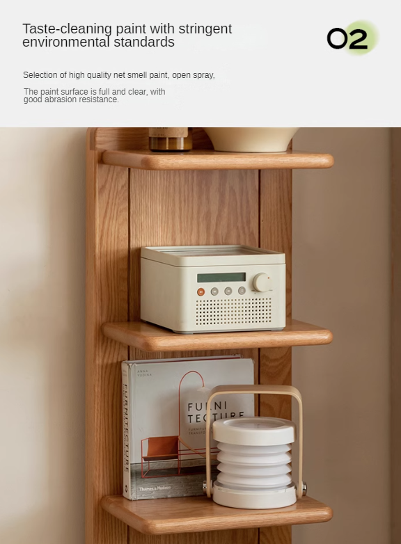 Rubberwood, Oak Solid Wood Multi-layer Storage Rack