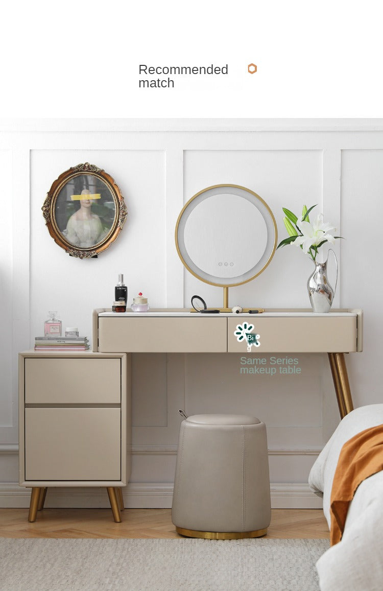 Light luxury organic leather makeup stool "