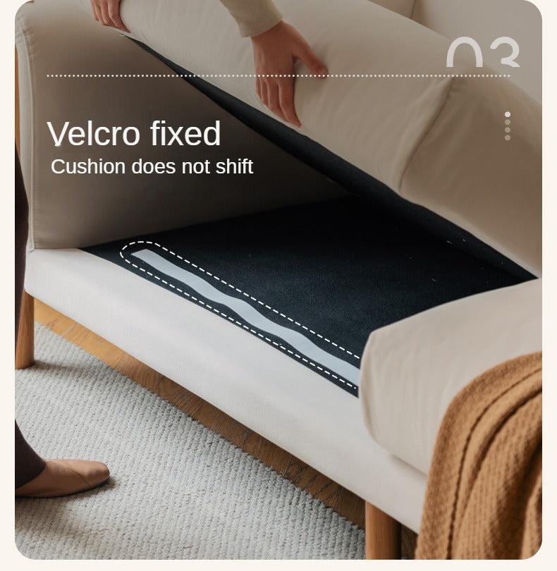 Oak Solid Wood Fabric White Cream Style Cat Scratching Cloth Sofa.