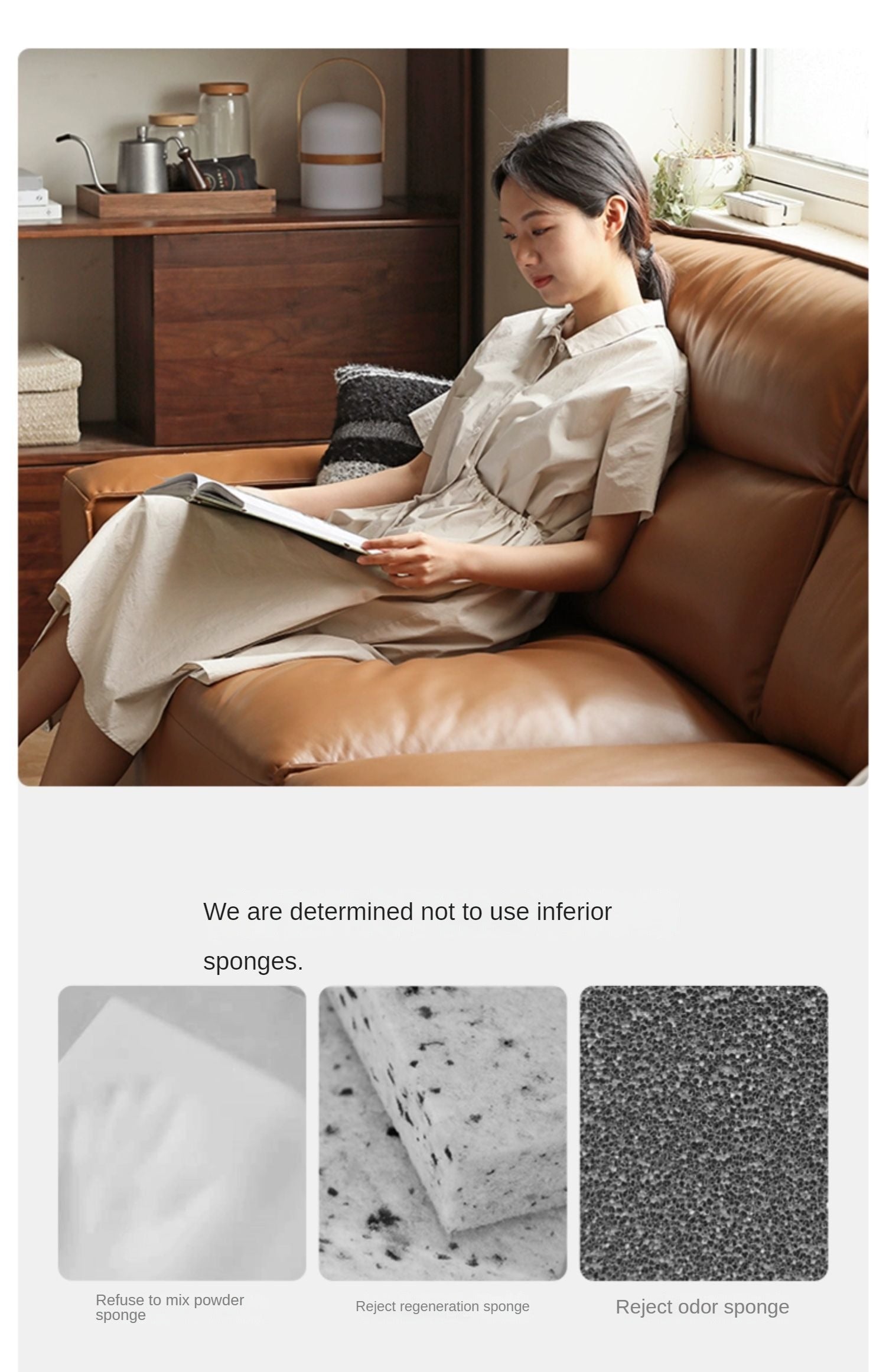 Genuine Leather Art Down Sofa.