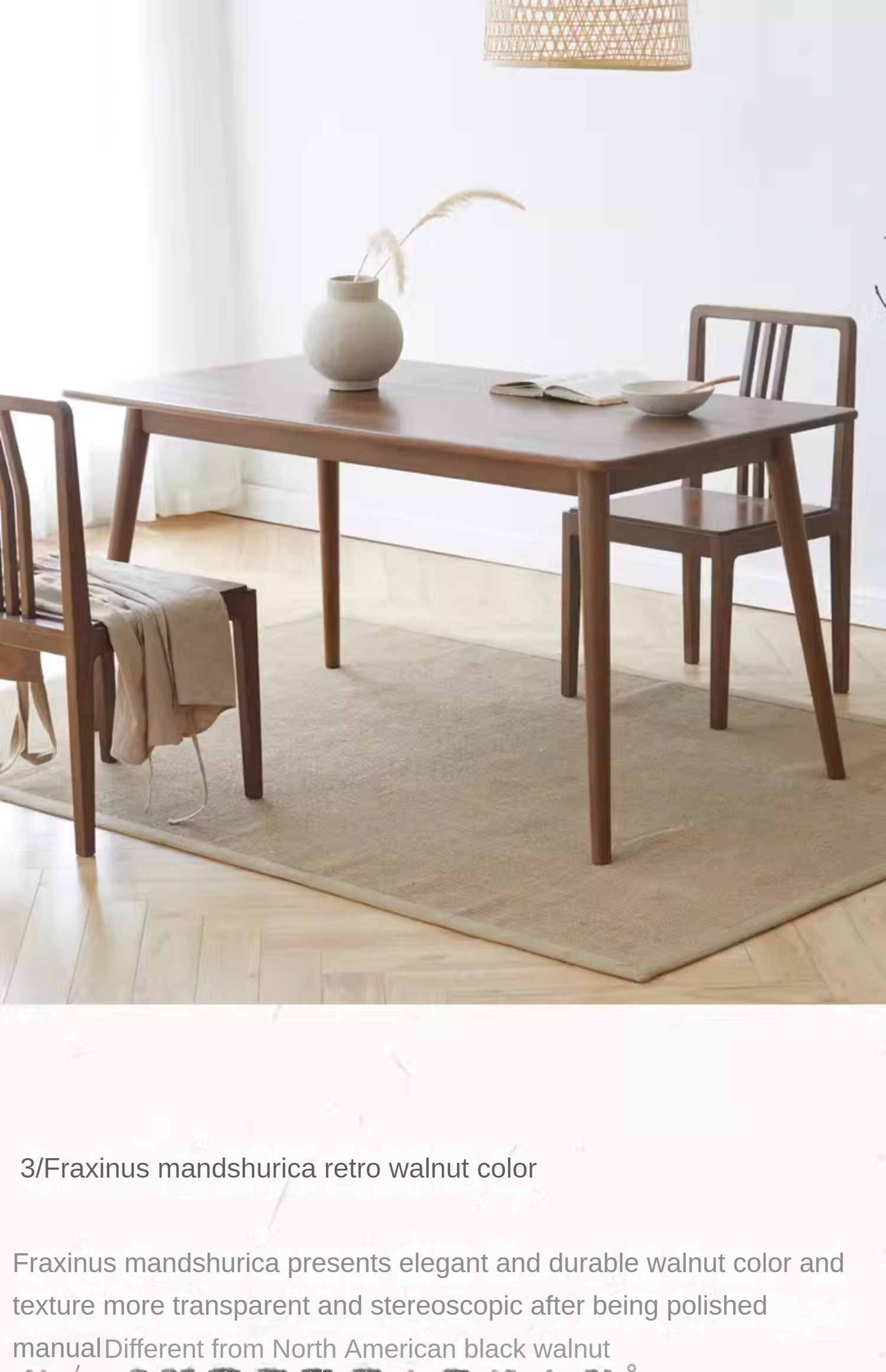 Ash Solid Wood Rectangular Nordic Modern Dining Table