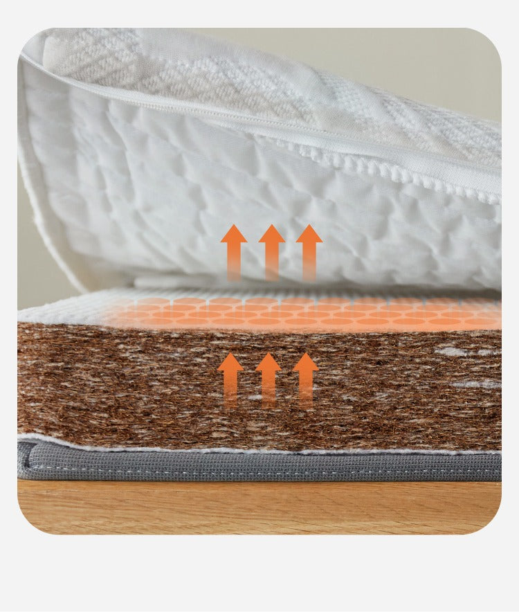 Zero-Glue Natural Coconut Fiber Eco-Friendly Double Mattress, Thin and Firm with Spinal Support 12cm, 8cm, 6cm
