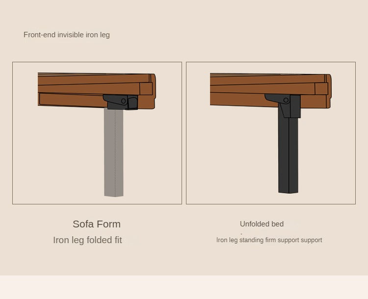 Black Walnut, Oak Solid Wood Foldable Sofa Bed.