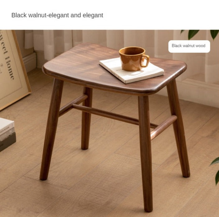 Black Walnut, Ash, Oak, Sandalwood Solid Wood Makeup Stool