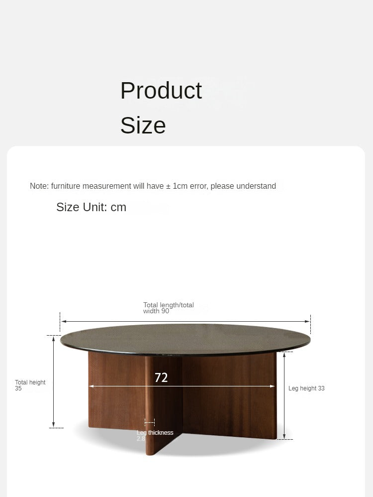 Black Walnut Combination Round Coffee Table