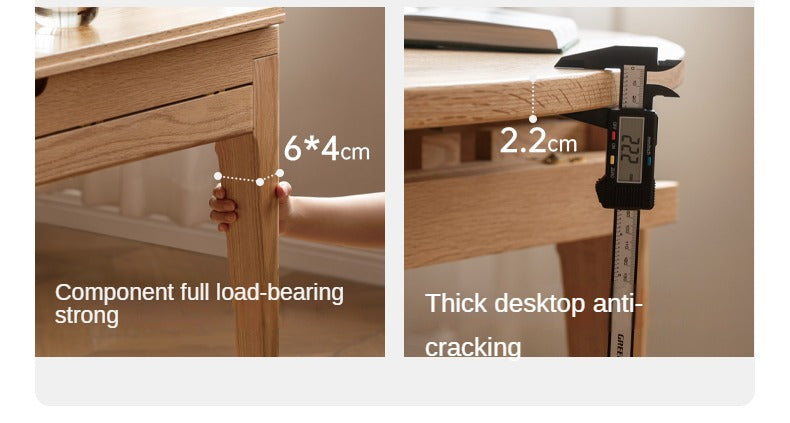 Solid Rubberwood, Oak Solid Wood Folding Round Retractable Dining Table