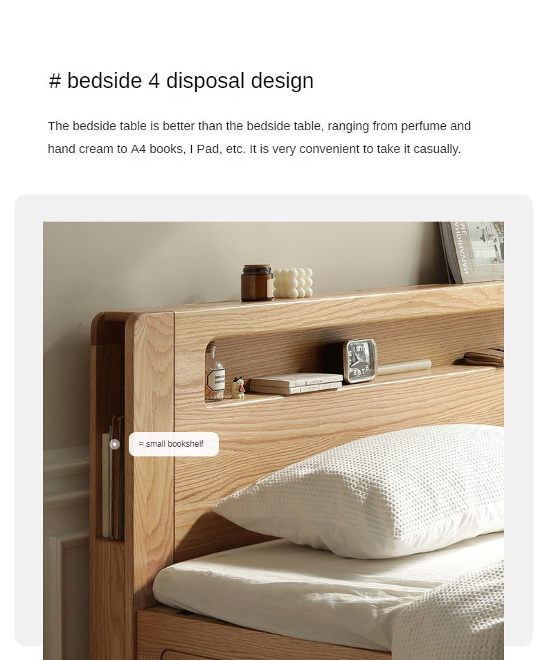 Oak Solid Wood Luminous Box Bed