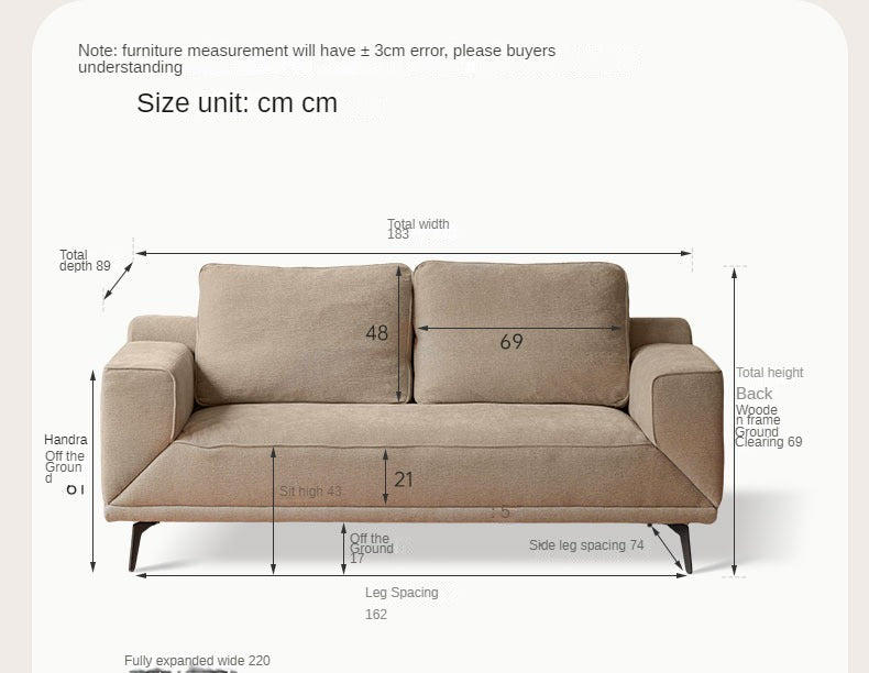 Fabric Sofa Modern Folding Dual-purpose Sofa.