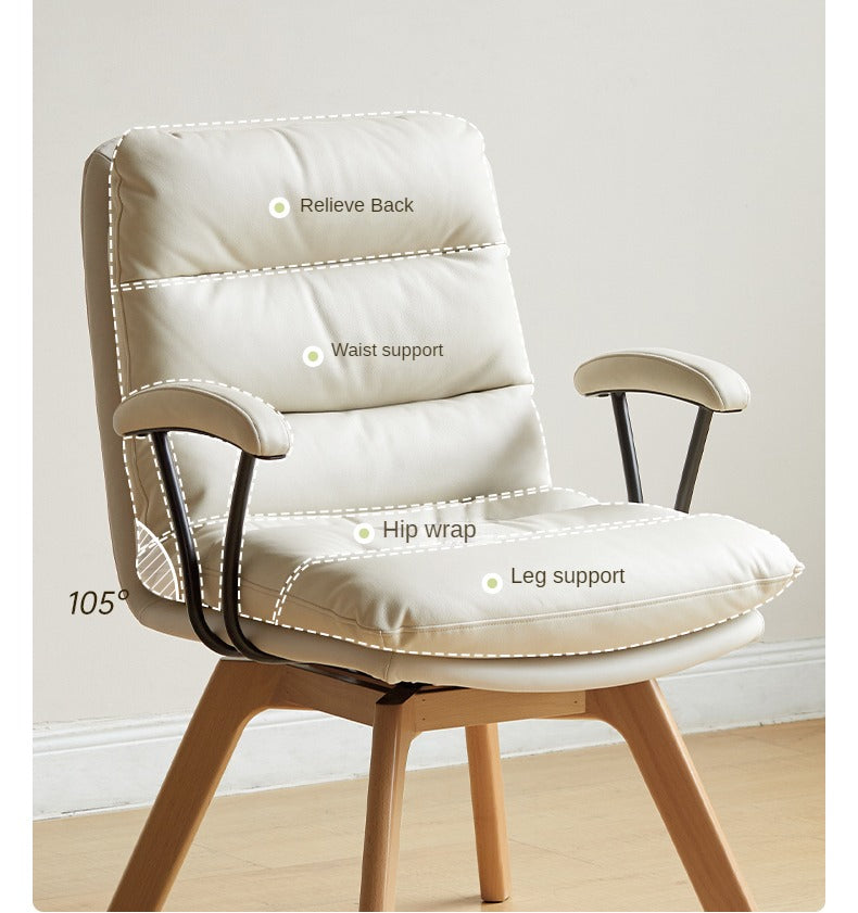 Beech Solid Wood Rotating Chair Technical Fabric.