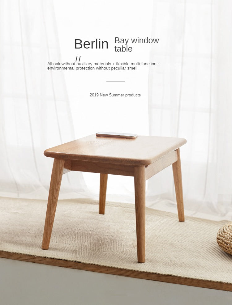 Oak Solid Wood Bay Window Table, Small Table on Bed