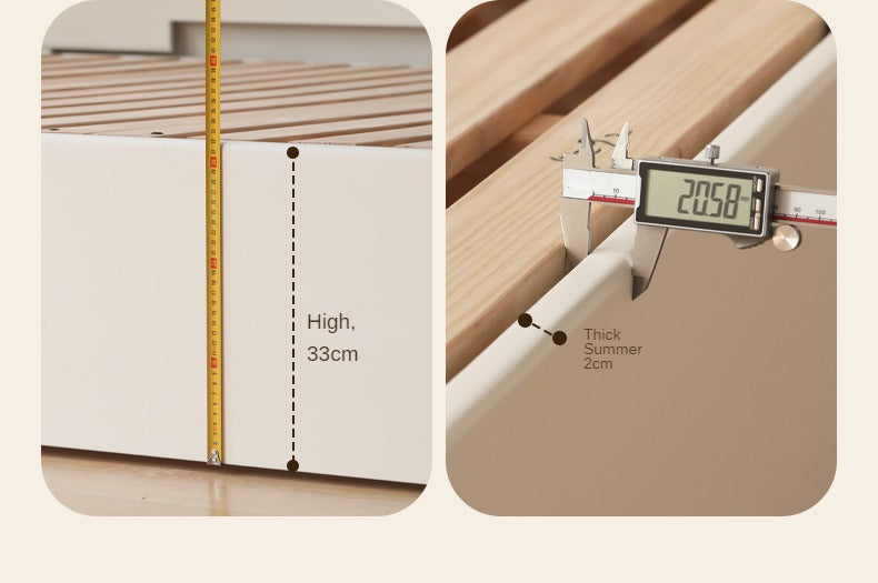 Rubber wood, Poplar solid wood white open box bed