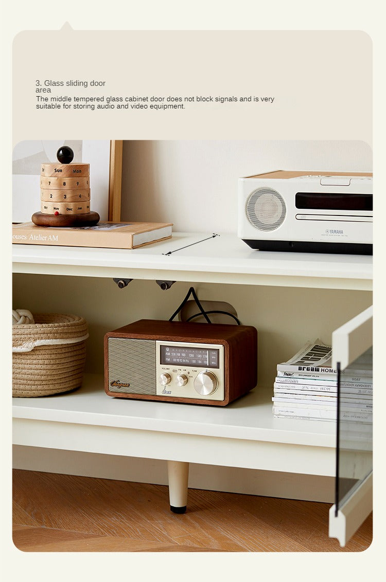 Pine, Cherry Solid Wood TV Cabinet, Rock Board.