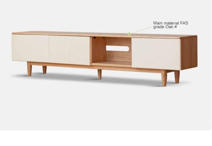 Oak Solid Wood Modern Coffee Table With Drawer