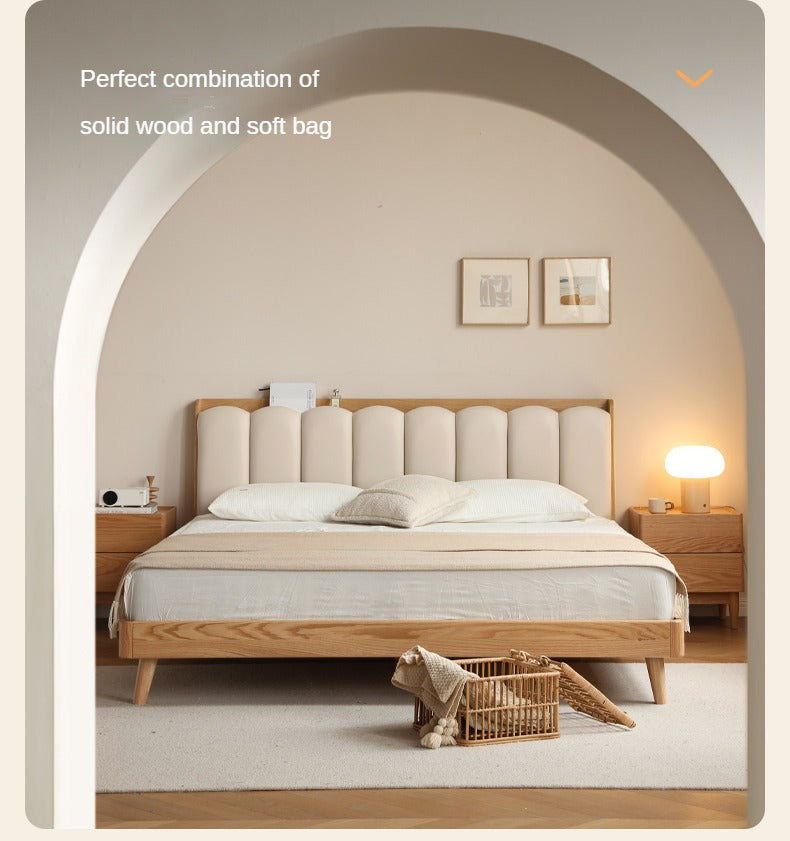 Beech, Oak Solid Wood Soft-Packe, Piano Key Bed