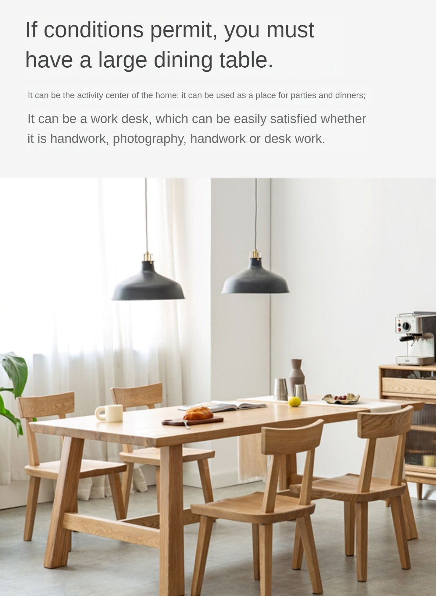 Ash Solid Wood Farmhouse Style Natural Edges Dining Table