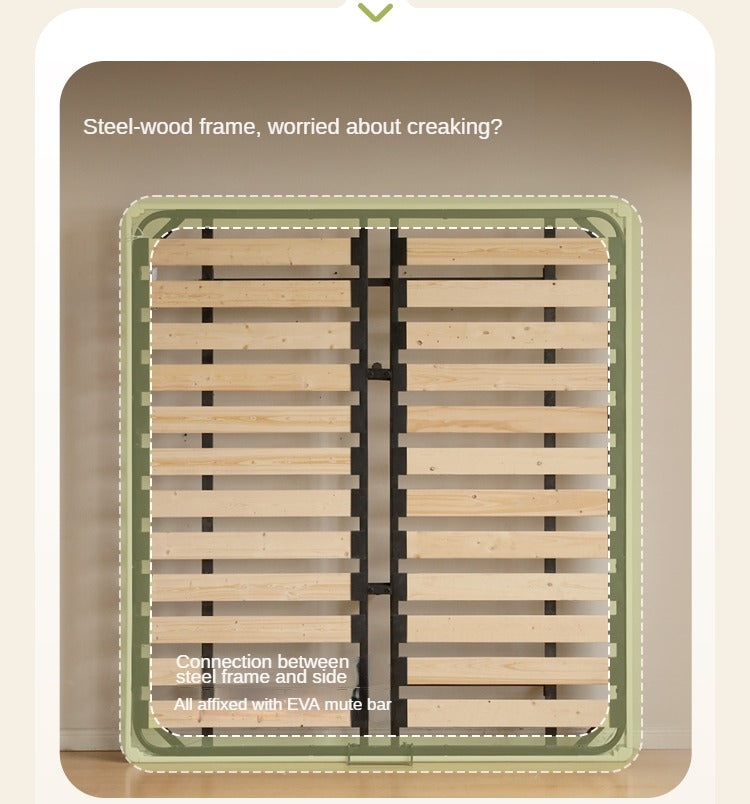 Poplar solid wood platform bed, headboard-free bed